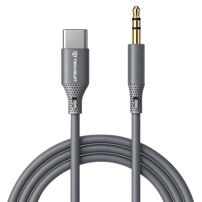 USB-C - 3.5mm Techsuit AC4 SoundFlex audio kábel, 1m, szürke