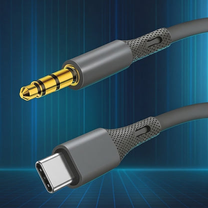USB-C - 3.5mm Techsuit AC4 SoundFlex audio kábel, 1m, szürke