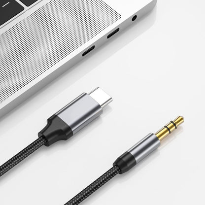 USB-C - 3.5mm Techsuit AC9 SoundShell audio kábel, 1.5m, szürke