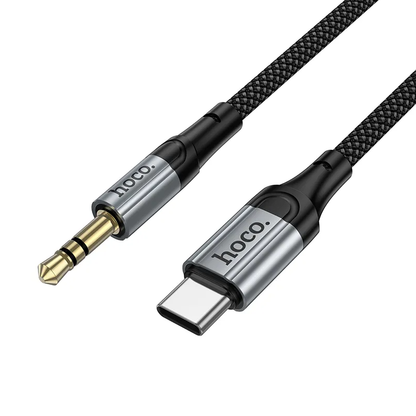 USB-C - 3.5mm HOCO UPA33B audio kábel, 1.5m, fekete