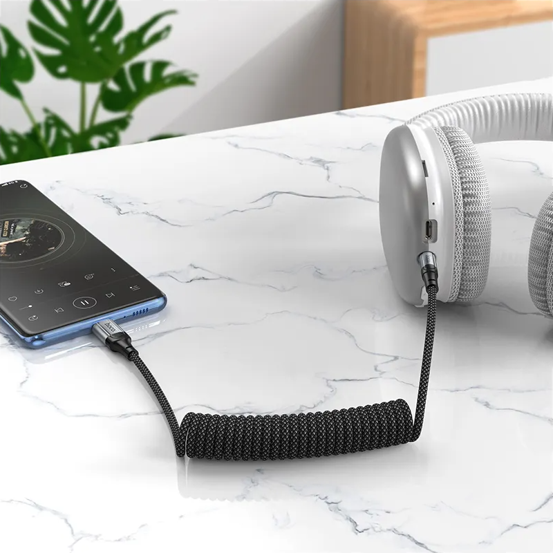 USB-C - 3.5mm HOCO UPA33B audio kábel, 1.5m, fekete