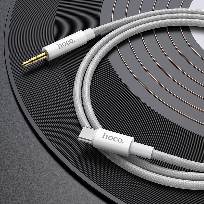 Audio kábel USB-C - 3.5mm HOCO UPA19, 1m, Ezüst