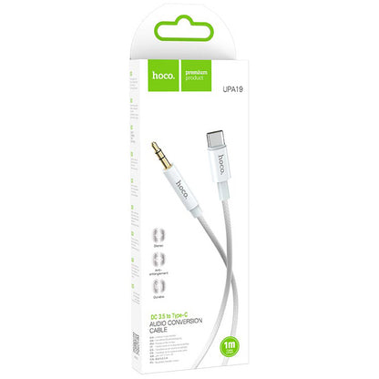 Audio kábel USB-C - 3.5mm HOCO UPA19, 1m, Ezüst