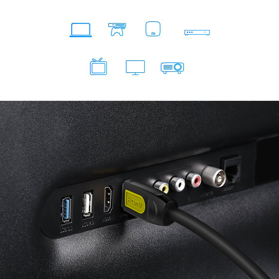 UGREEN HD101 videókábel, HDMI - HDMI, 4K, 1m, Fekete