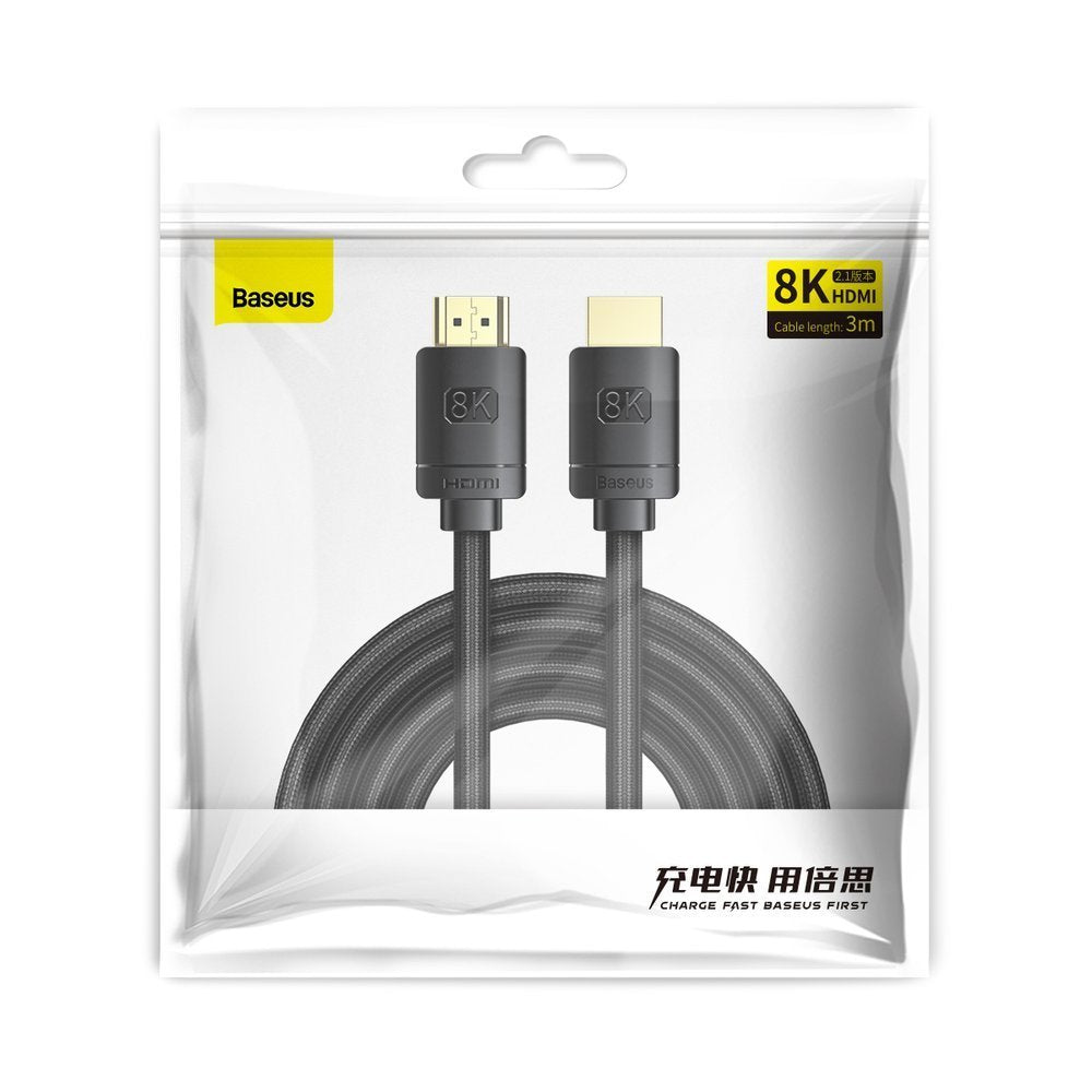 Baseus High Definition Series videokábel, HDMI - HDMI, 8K, 3m, Fekete CAKGQ-L01