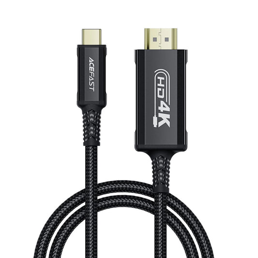 USB-C - HDMI Acefast C1-10 audio és videó kábel, 1.8m, fekete