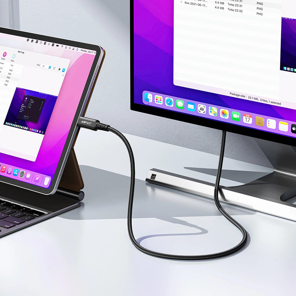 USB-C - HDMI Acefast C1-10 audio és videó kábel, 1.8m, fekete