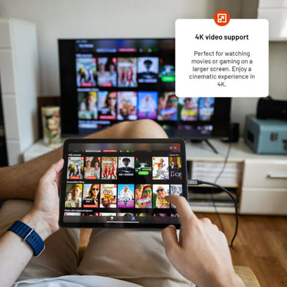 USB-C - HDMI fix audio és videó kábel, 2m, szürke