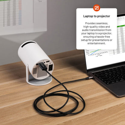 USB-C - HDMI fix audio és videó kábel, 2m, szürke