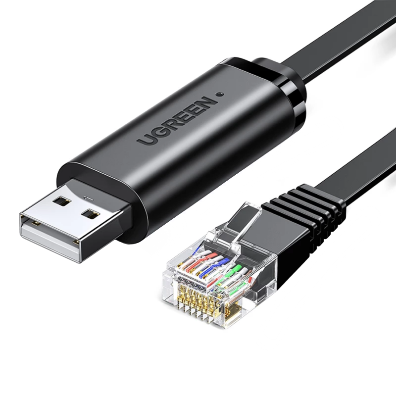 UGREEN CM204 USB Konzol Kábel, RJ45, 3m, Fekete