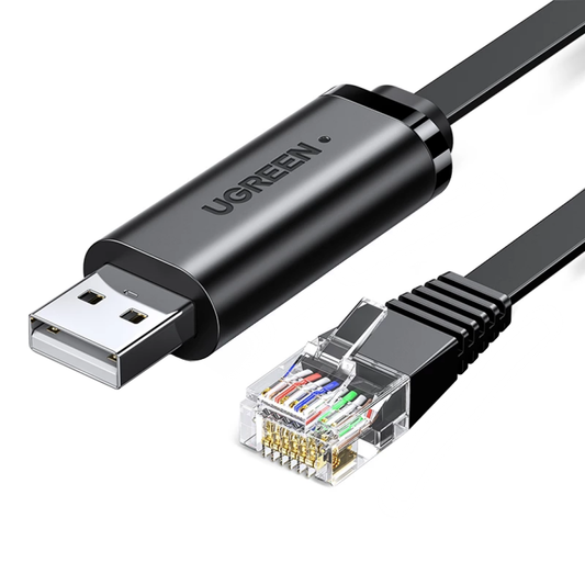 UGREEN CM204 USB Konzol Kábel, RJ45, 3m, Fekete