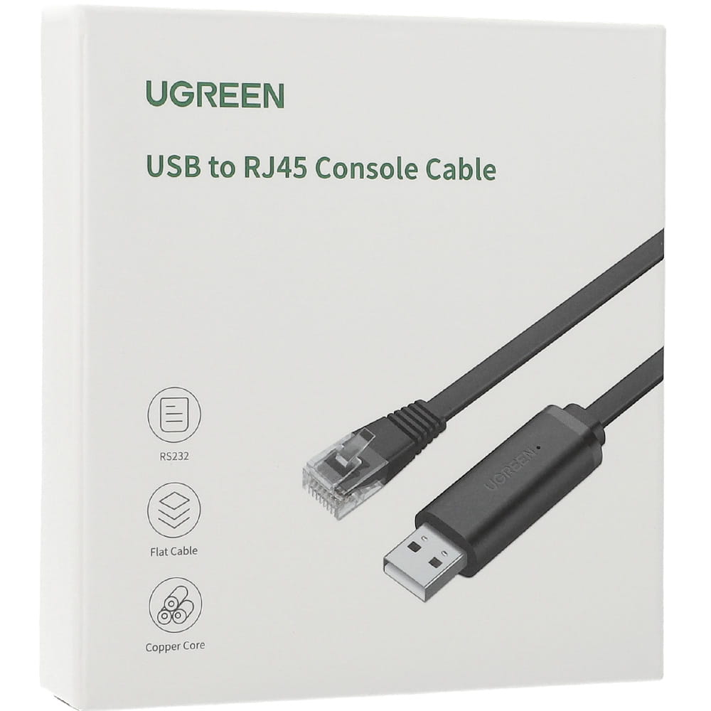 UGREEN CM204 USB Konzol Kábel, RJ45, 3m, Fekete