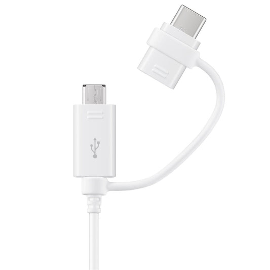 Adat- és töltőkábel USB-A - USB-C / microUSB Samsung Combo 2in1, 18W, 1,5m, fehér EP-DG930DWEGWWWWW