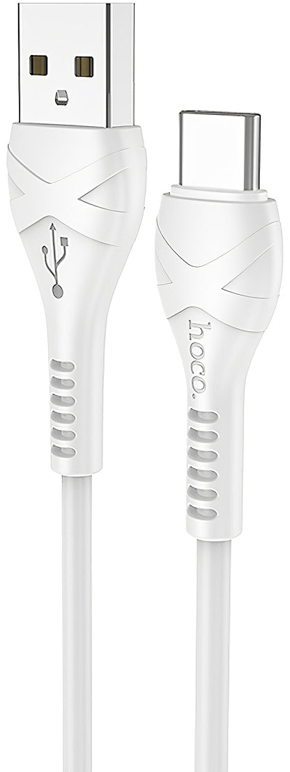 USB-A - USB-C HOCO X37 adat- és töltőkábel, 18W, 1m, Fehér