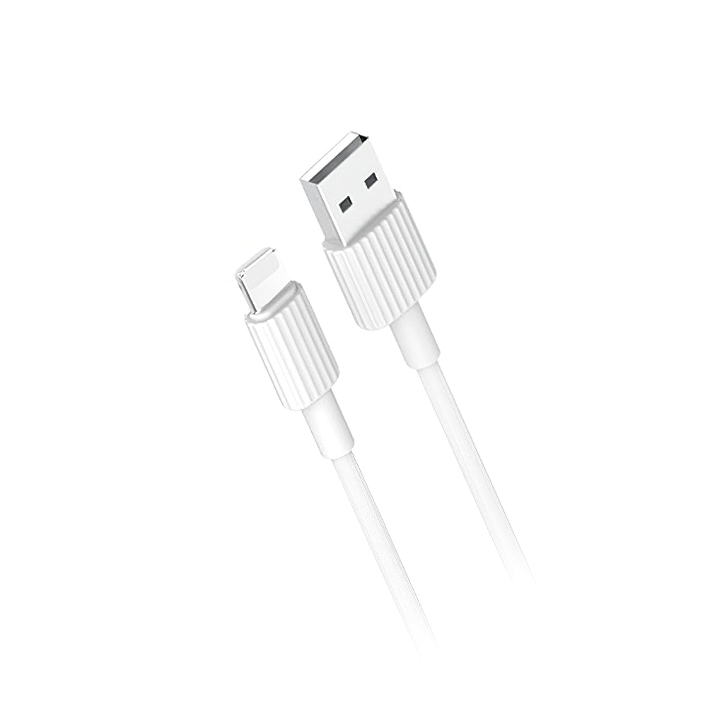 USB-A - Lightning XO Design NB156 adat- és töltőkábel, 18W, 1m, Fehér
