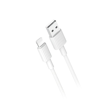 USB-A - Lightning XO Design NB156 adat- és töltőkábel, 18W, 1m, Fehér