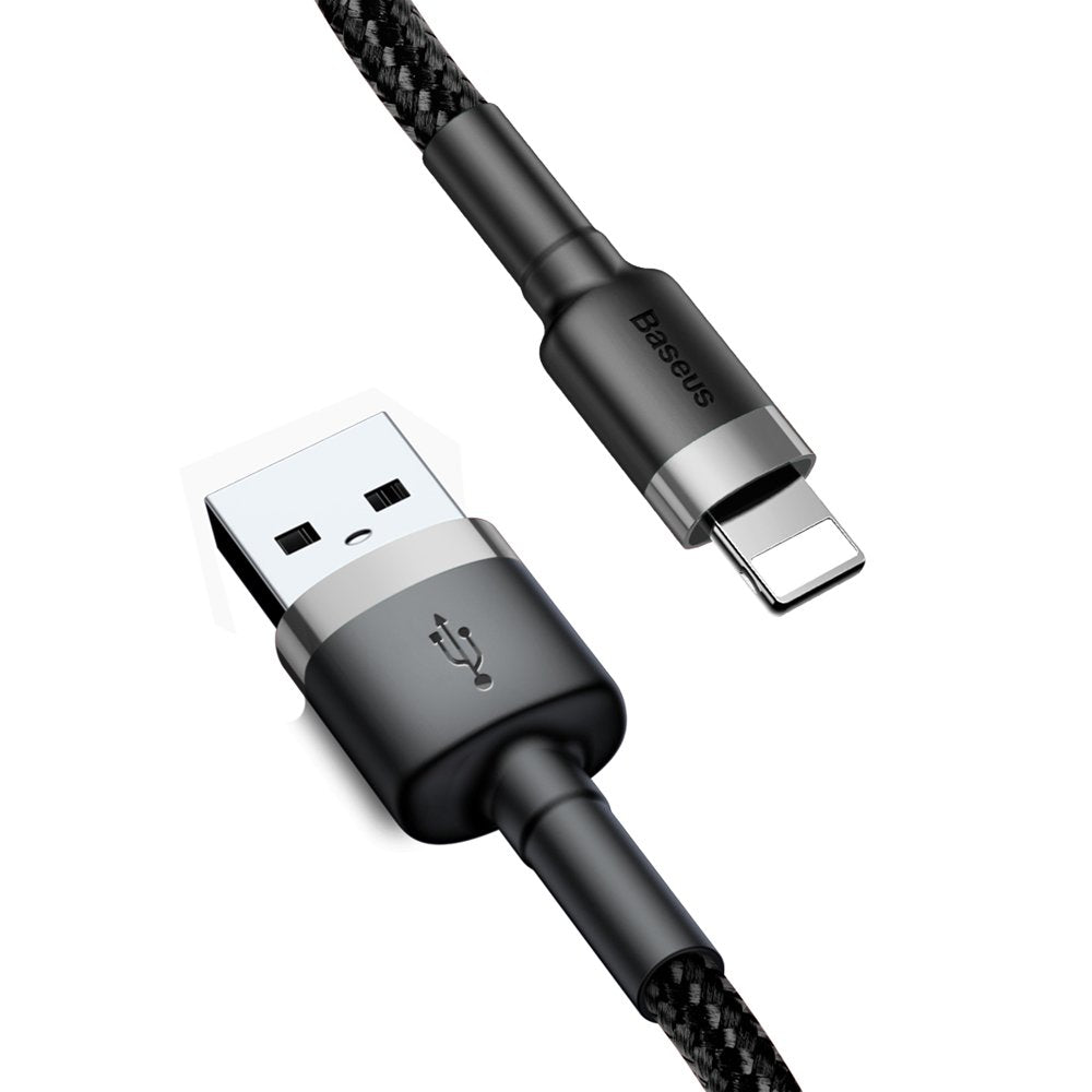 USB-A - Lightning Baseus Cafule adat- és töltőkábel, 18W, 3m, szürke CALKLF-RG1
