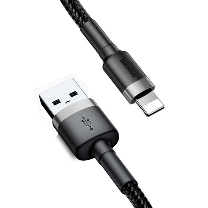 USB-A - Lightning Baseus Cafule adat- és töltőkábel, 18W, 3m, szürke CALKLF-RG1