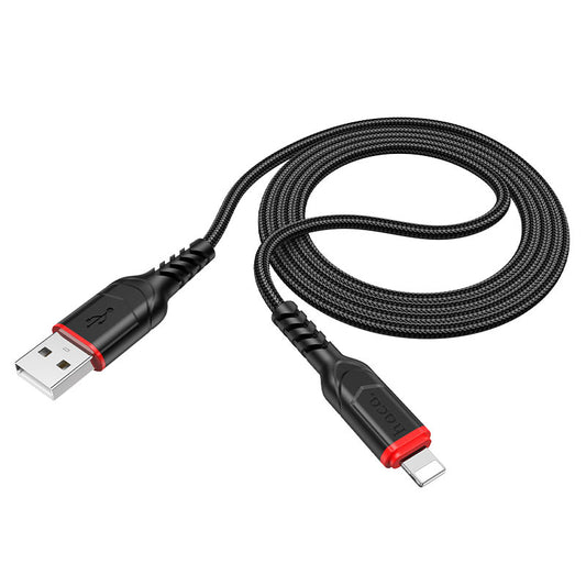 USB-A - Lightning HOCO X59 Victory adat- és töltőkábel, 18W, 1m, Fekete