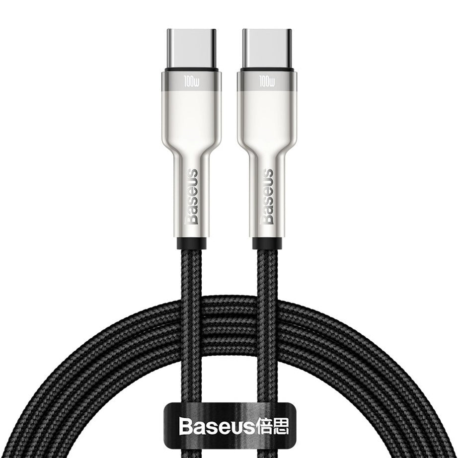 USB-C - USB-C Baseus Cafule adat- és töltőkábel, 100W, 2m, Fekete CATJK-D01