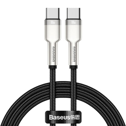 USB-C - USB-C Baseus Cafule adat- és töltőkábel, 100W, 2m, Fekete CATJK-D01