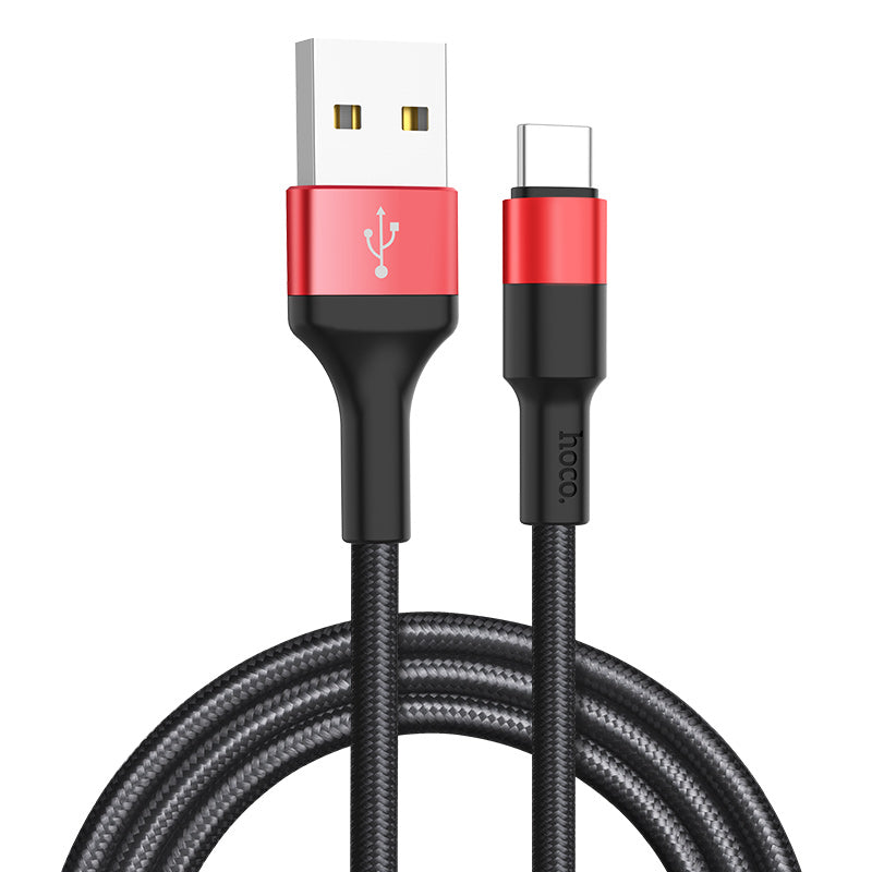 USB-A - USB-C HOCO X26 Xpress adat- és töltőkábel, 18W, 1m, Fekete-Piros