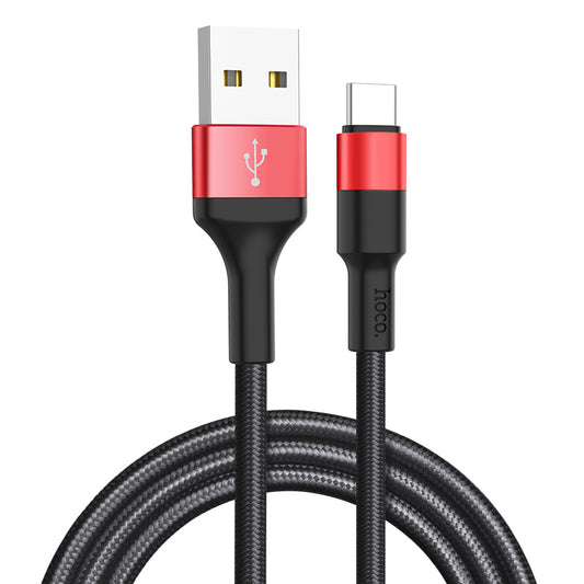 USB-A - USB-C HOCO X26 Xpress adat- és töltőkábel, 18W, 1m, Fekete-Piros