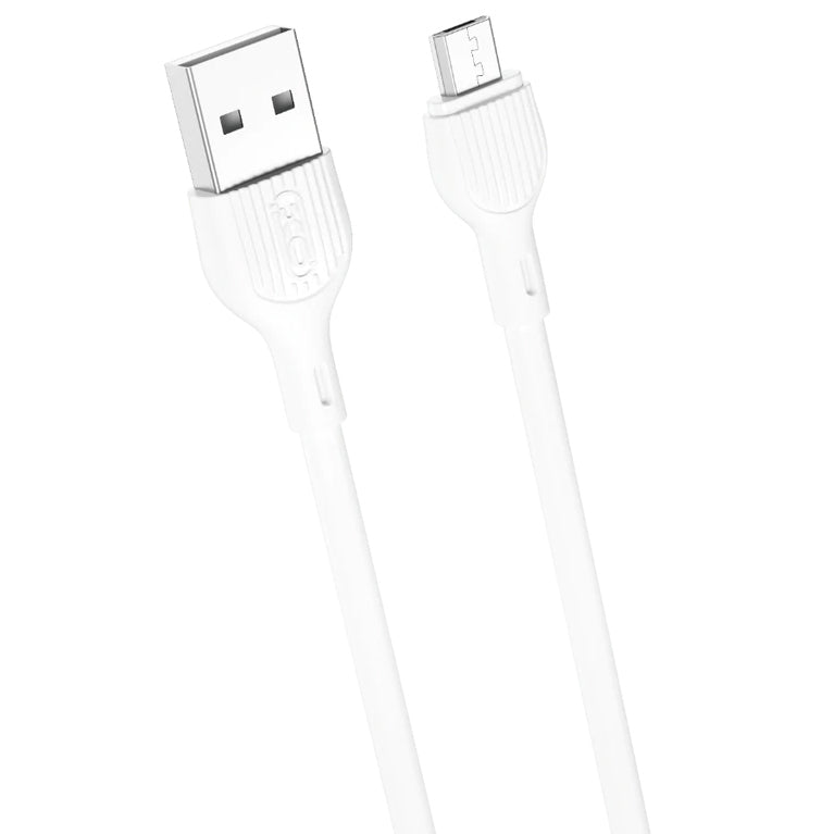 USB-A - microUSB adat- és töltőkábel XO Design NB200, 10W, 1m, Fehér