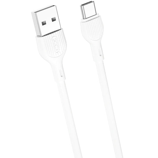 USB-A - USB-C adat- és töltőkábel XO Design NB200, 10W, 1m, Fehér