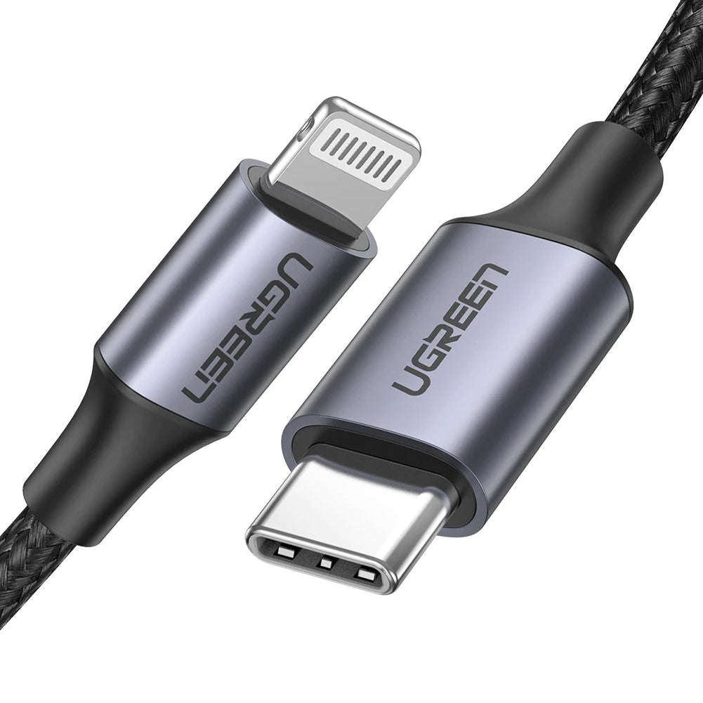 USB-C - Lightning UGREEN US304 adat- és töltőkábel, 20W, 1m, Fekete