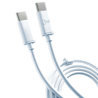 USB-C adat- és töltőkábel - USB-C 3MK Hyper, 100W, 2m, fehér