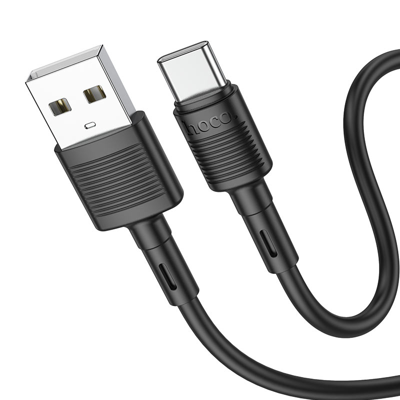 USB-A - USB-C HOCO X83 Victory adat- és töltőkábel, 20W, 1m, Fekete