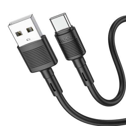 USB-A - USB-C HOCO X83 Victory adat- és töltőkábel, 20W, 1m, Fekete