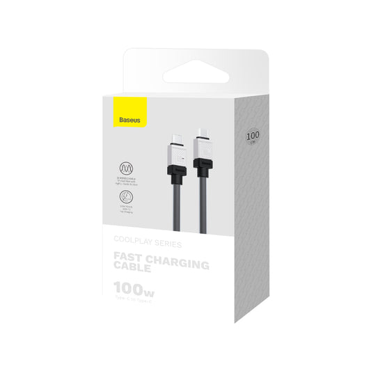USB-C - USB-C Baseus CoolPlay adat- és töltőkábel, 100W, 1m, Fekete CAKW000201