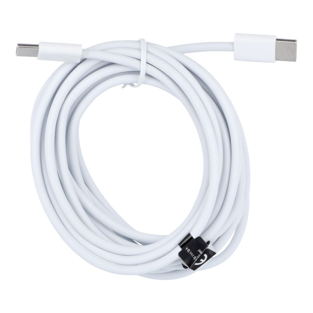 USB-C adat- és töltőkábel - USB-C OEM HD26, 30W, 3m, fehér