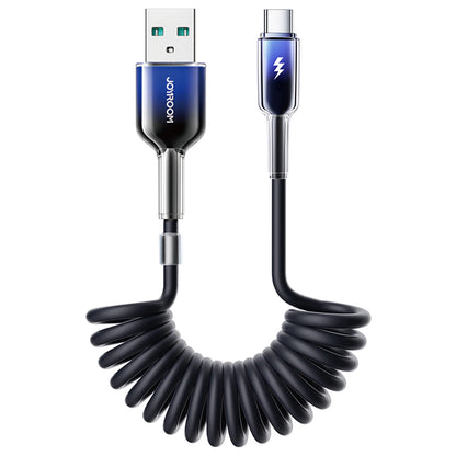 USB-A - USB-C Joyroom S-A43 Crystal adat- és töltőkábel, 60W, 1,5m, Fekete