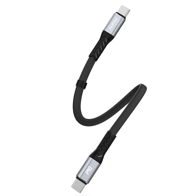 USB-C - USB-C Dudao L10C adat- és töltőkábel, 100W, 0.23m, Fekete