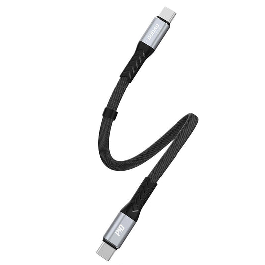 USB-C - USB-C Dudao L10C adat- és töltőkábel, 100W, 0.23m, Fekete