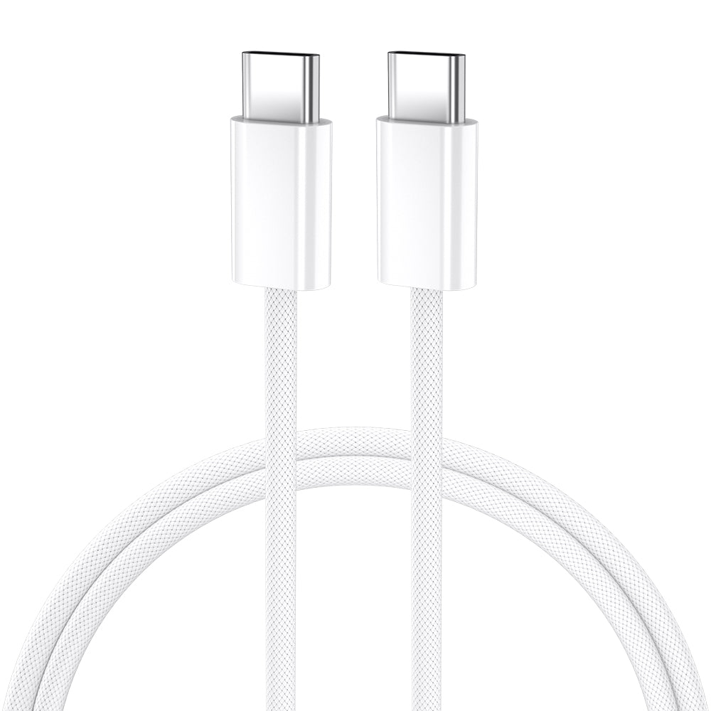 USB-C - USB-C adat- és töltőkábel BWOO BO-X284, 60W, 1m, Fehér