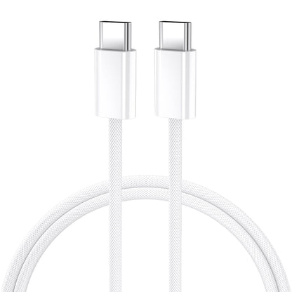 USB-C - USB-C adat- és töltőkábel BWOO BO-X284, 60W, 1m, Fehér