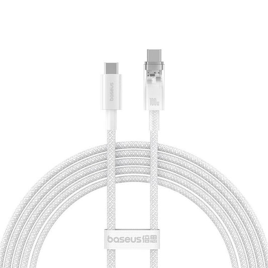 USB-C - USB-C Baseus Explorer adat- és töltőkábel, 100W, 2m, Fehér P10319703221-01