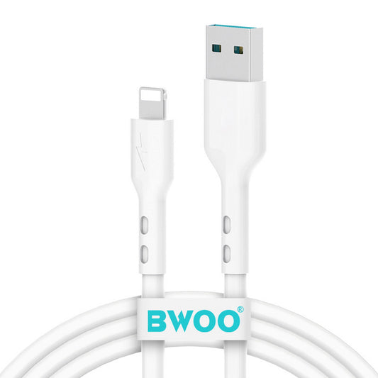 USB-A - Lightning BWOO X172L adat- és töltőkábel, 18W, 1m, Fehér