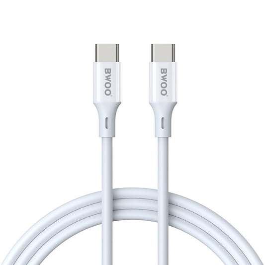 USB-C - USB-C adat- és töltőkábel BWOO X282, 60W, 1m, Fehér