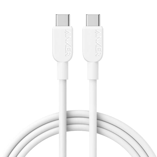 USB-C - USB-C Anker 310 adat- és töltőkábel, 240W, 0.9m, Fehér A81D5H21