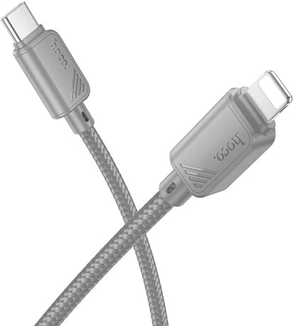 USB-C - Lightning HOCO X113 adat- és töltőkábel, 27W, 1m, Szürke