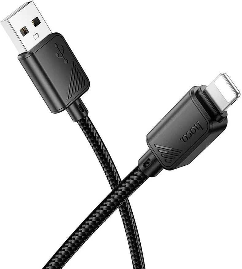 USB-A - Lightning HOCO X113 adat- és töltőkábel, 18W, 1m, Fekete
