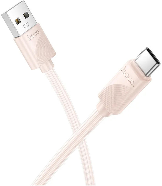 USB-A - USB-C HOCO X114 adat- és töltőkábel, 18W, 1m, Rózsaszín