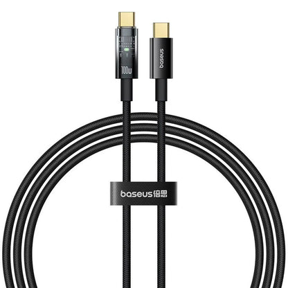 USB-C - USB-C Baseus Explorer adat- és töltőkábel, 100W, 1m, Fekete P10319703111-00