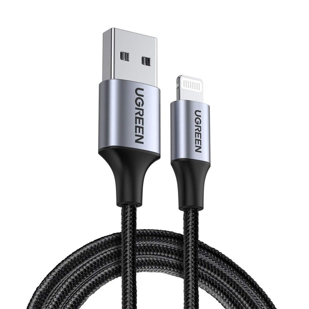 USB-A - Lightning UGREEN US199 adat- és töltőkábel, 18W, 1m, szürke