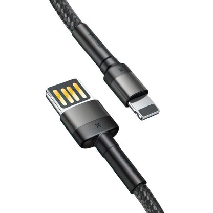 USB-A - Lightning Baseus Cafule Special Edition adat- és töltőkábel, 18W, 1m, szürke CALKLF-GG1
